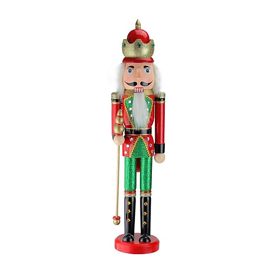 Northlight 24in Red And Green Wooden  King With Scepter Christmas Nutcracker