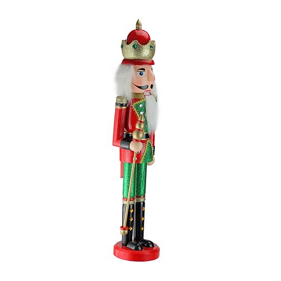 Northlight 24in Red And Green Wooden  King With Scepter Christmas Nutcracker
