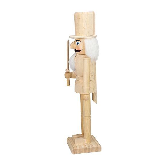 Northlight 15in Unfinished Paintable Wooden  With Sword Christmas Nutcracker