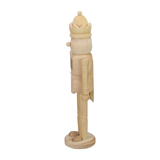 Northlight 14.75in Unfinished Paintable Wooden  With A Crown Christmas Nutcracker