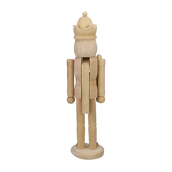 Northlight 14.75in Unfinished Paintable Wooden  With A Crown Christmas Nutcracker