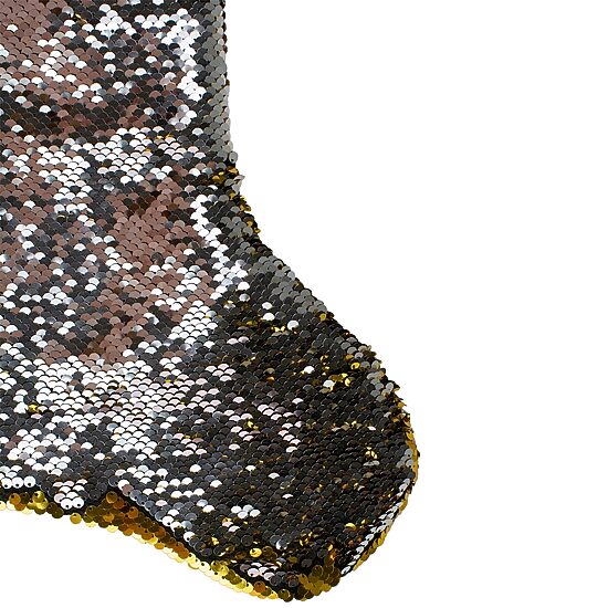 Northlight 22.75in Gold And Silver Reversible Sequined Christmas Stocking