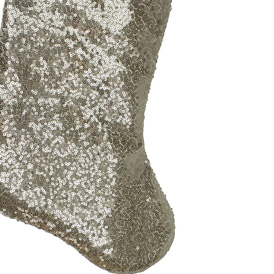 Northlight 22in Golden Metallic Sequined  With Satin Cuff Christmas Stocking