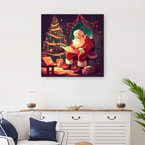 Lumaprints Santa Checking List Canvas Art