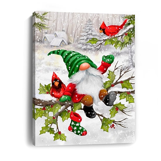 Lumaprints Gnome On Branch Canvas Art