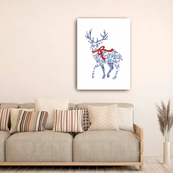 Lumaprints Blue & White Reindeer Ii Canvas Art