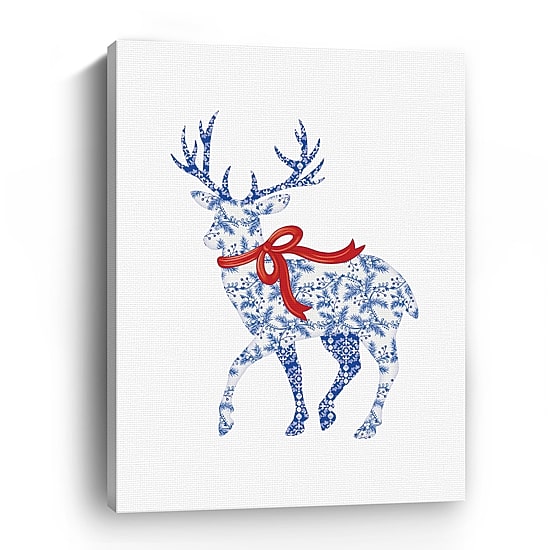 Lumaprints Blue & White Reindeer Ii Canvas Art