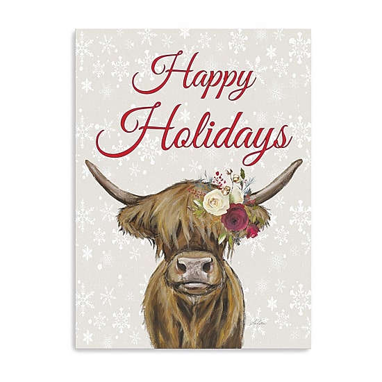 Lumaprints Happy Holidays Highland Canvas Art