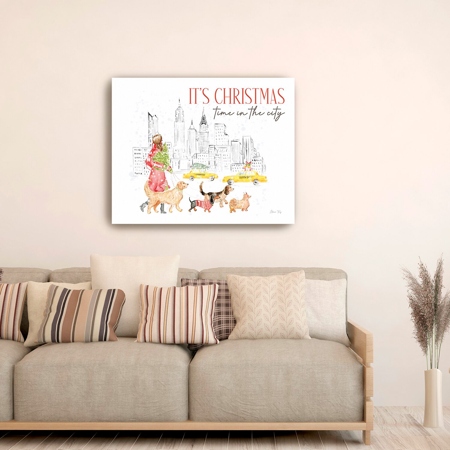 Lumaprints Christmas In The City Landscape Canvas Art