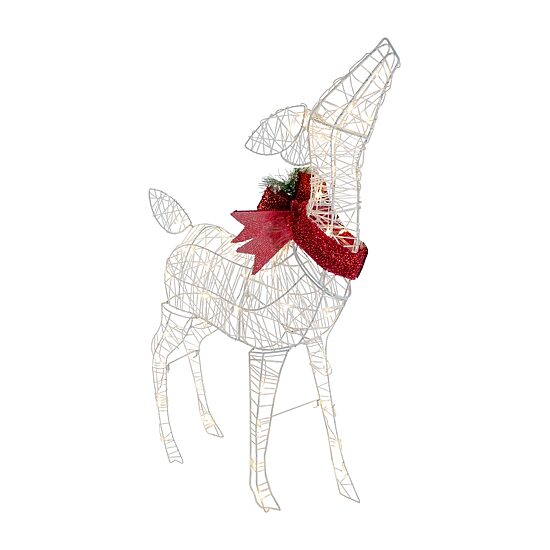 Northlight 35in Led Lighted Standing Reindeer With Bow Christmas Yard Art