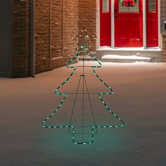 Northlight 38.5in Lighted Tree Silhouette Decor Christmas Yard Art