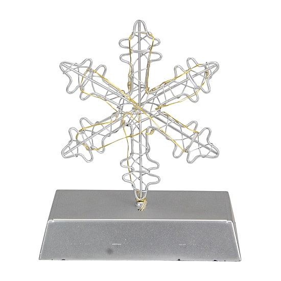 Northlight 7.5in Led Lighted Silver Wired Snowflake Christmas Stocking Holder