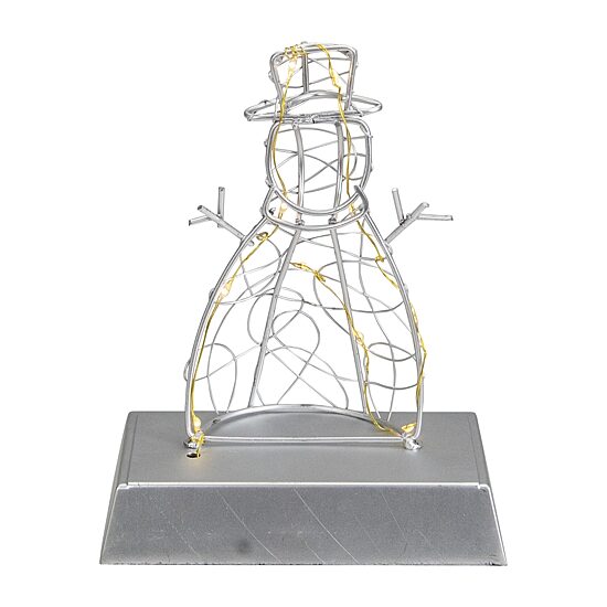 Northlight 8in Led Lighted Silver Wired Snowman Christmas Stocking Holder