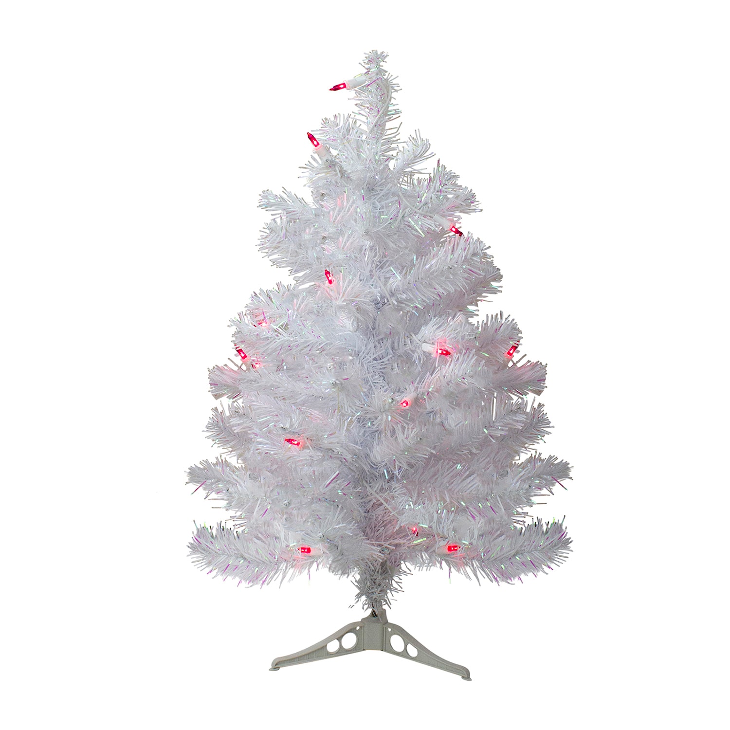 Northlight White Slim Artificial Pink Lights 2 Foot Pre-Lit Pine Christmas Tree