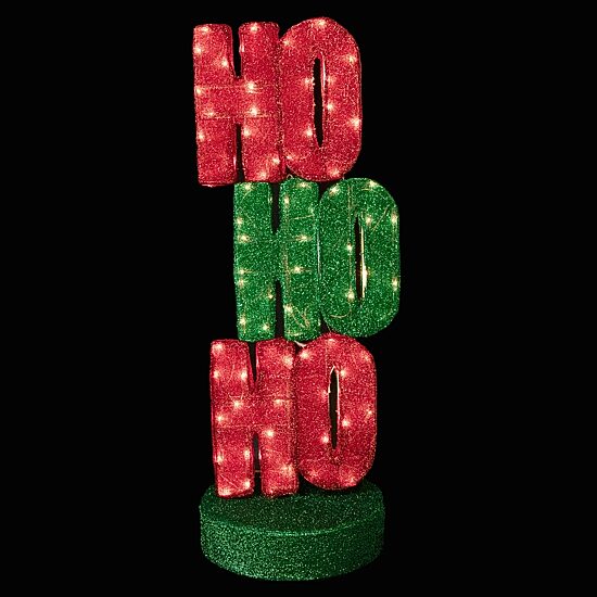 Northlight 39" Lighted Red And Green "Ho Ho Ho"" Sign Christmas Yard Art