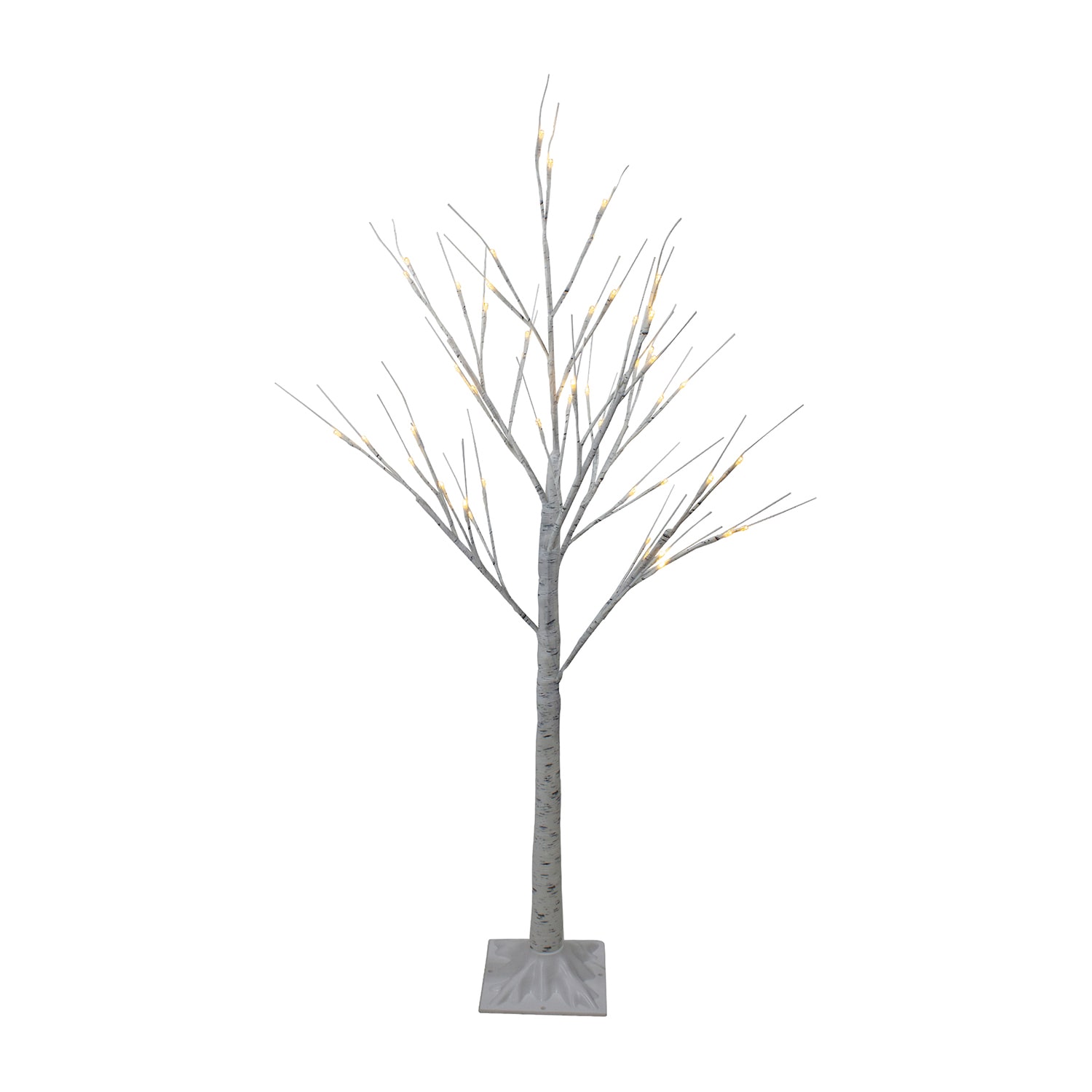 Northlight 4ft Led Lighted White Birch Tree  White Lights Christmas Yard Art