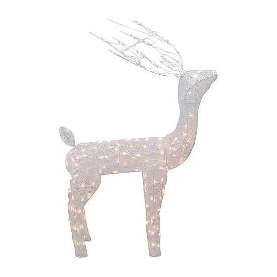 Northlight 48-Inch Lighted White Mesh Buck  Clear Lights Christmas Yard Art