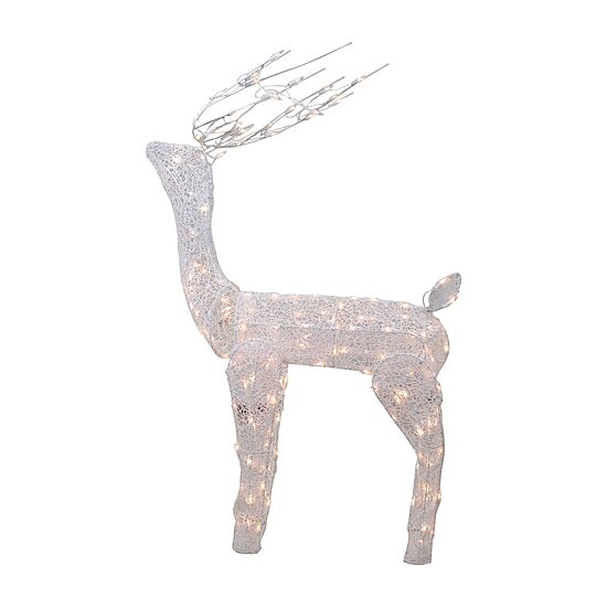 Northlight 48-Inch Lighted White Mesh Buck  Clear Lights Christmas Yard Art