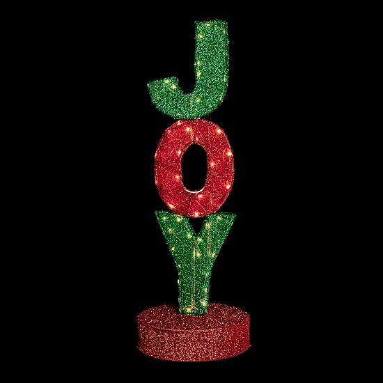 Northlight 39in Lighted Red And Green Joy Sign Christmas Yard Art