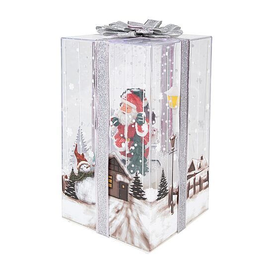Northlight 12 Inmusical Snowing Gift Box Santa Christmas Snow Globe