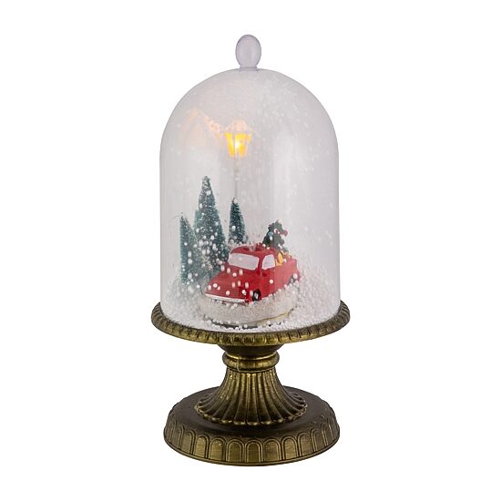 Northlight 13.5in Led Snowing Musical Retro Truck Under Cloche Christmas Decoration Christmas Snow Globe