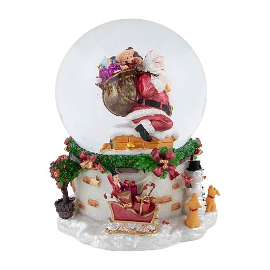 Northlight 7 In Musical Chimney Santa Christmas Snow Globe