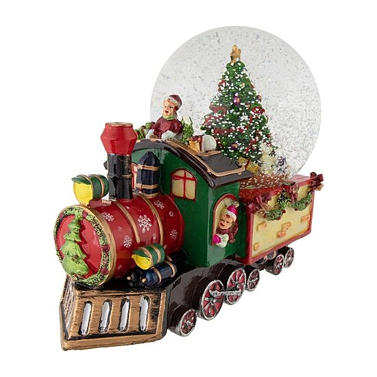 Northlight 8in Children Christmas Train Musical Christmas Snow Globe