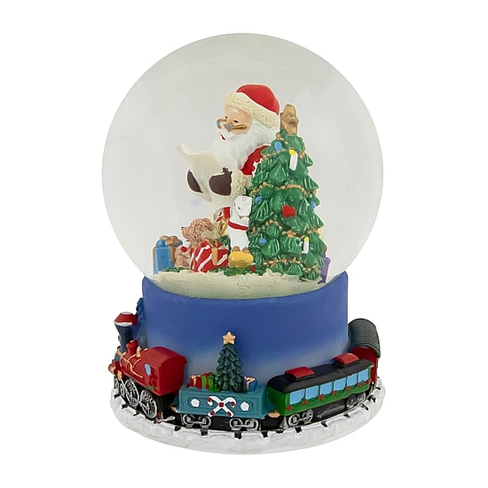 Northlight 6.5 In Christmas Train Santa Christmas Snow Globe