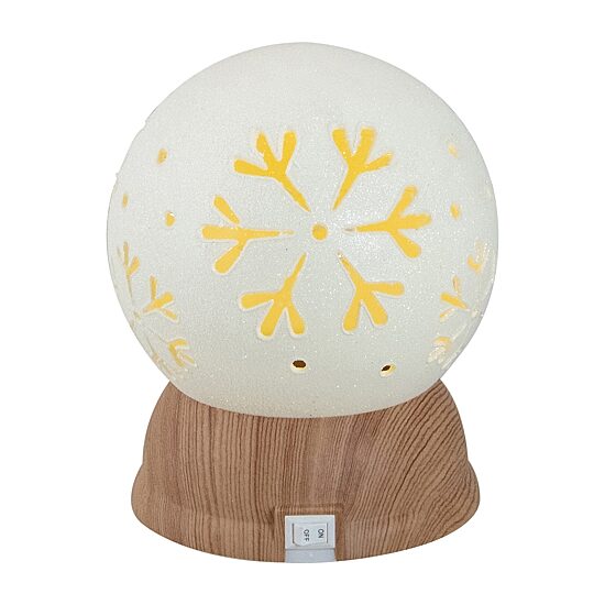 Northlight 6.5in White And Brown With Snowflakes Christmas Tabletop Decor