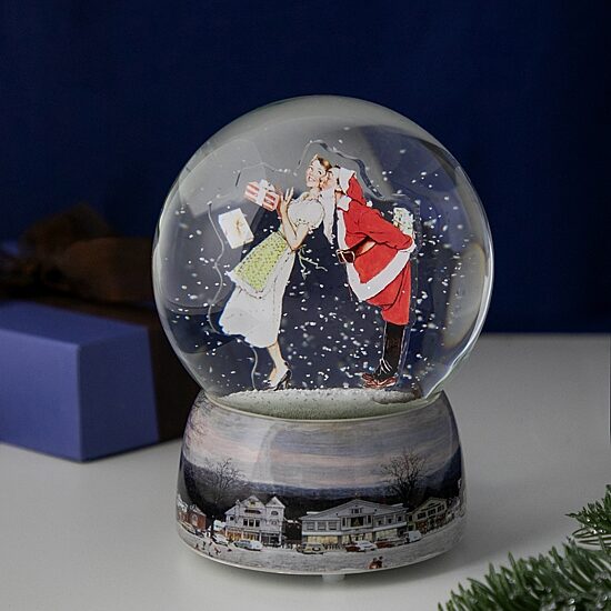 Northlight 6.5in Norman Rockwell Christmas Surprise Santa Christmas Snow Globe