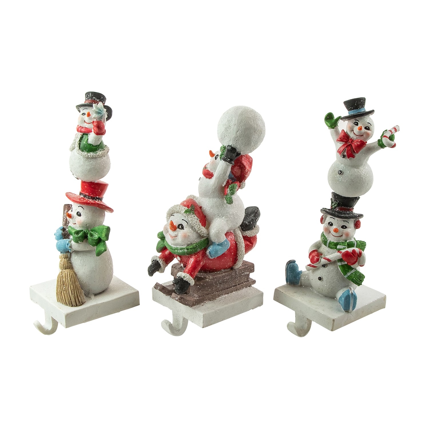 Northlight Snowmen 9in 3-pc. Christmas Stocking Holder