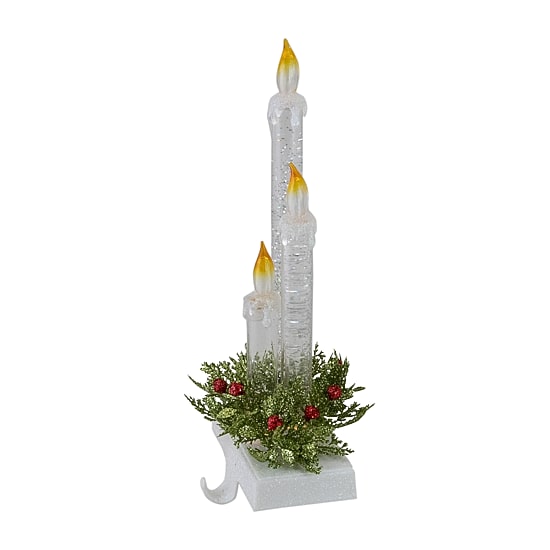 Northlight 9in Battery Operated Led Lighted Candle 2-pc. Christmas Stocking Holder