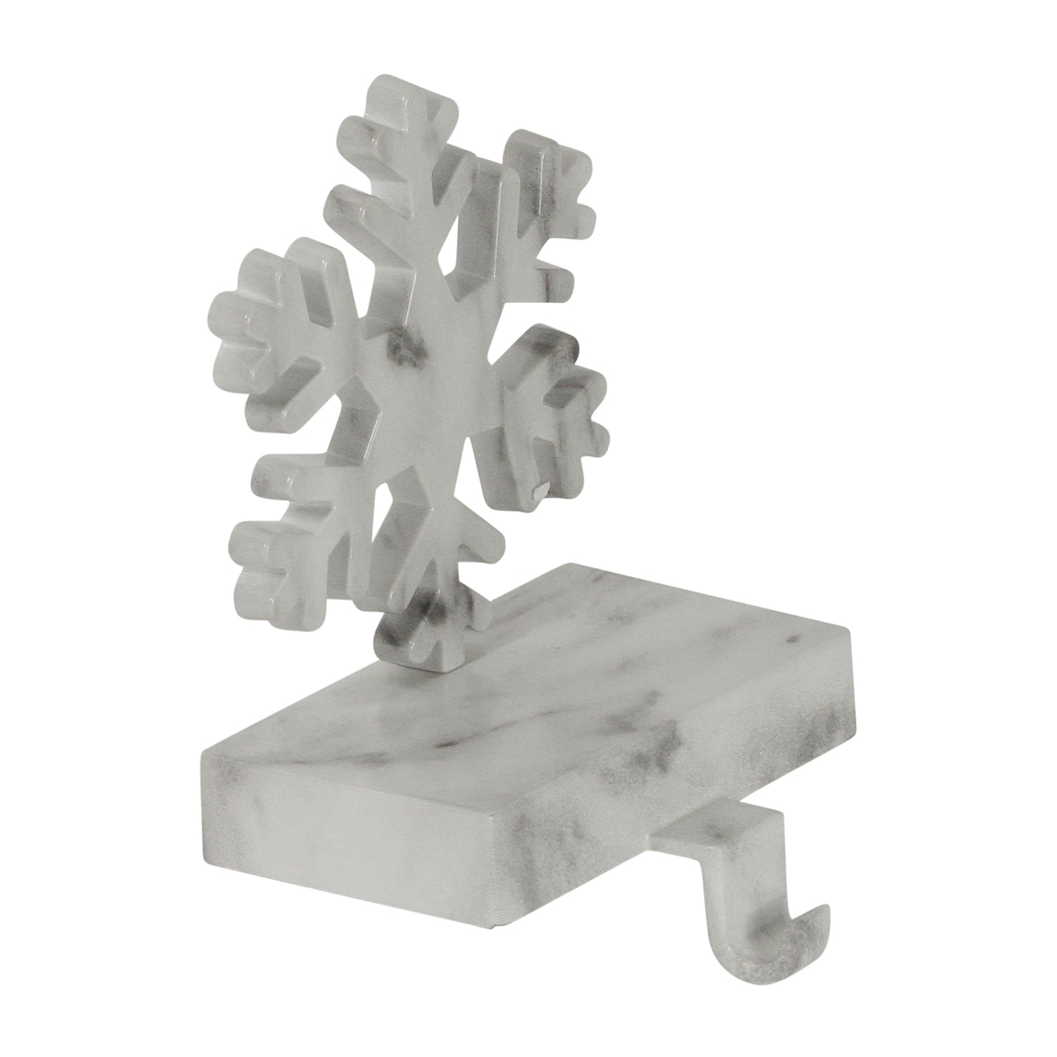 Northlight 7.25in White And Black Marbled Snowflake Christmas Stocking Holder