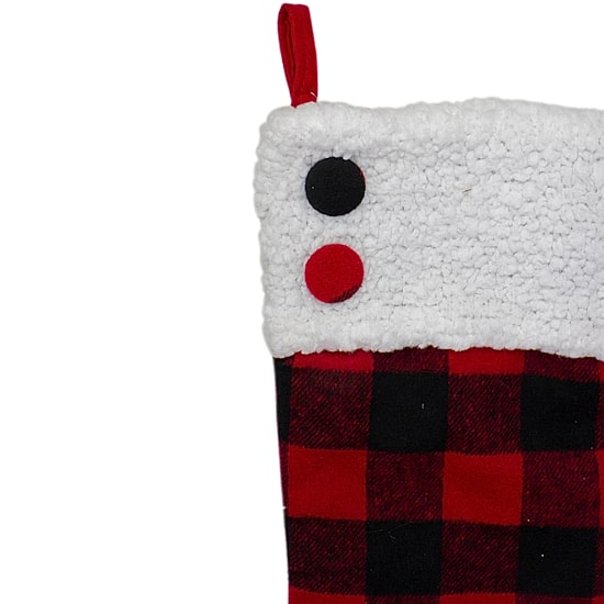 Northlight 23in Black And Red Rustic Buffalo Plaid Christmas Stocking