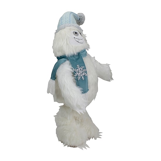 Northlight 23-Inch Plush White And Blue Standing Tabletop Yeti Christmas Figurine