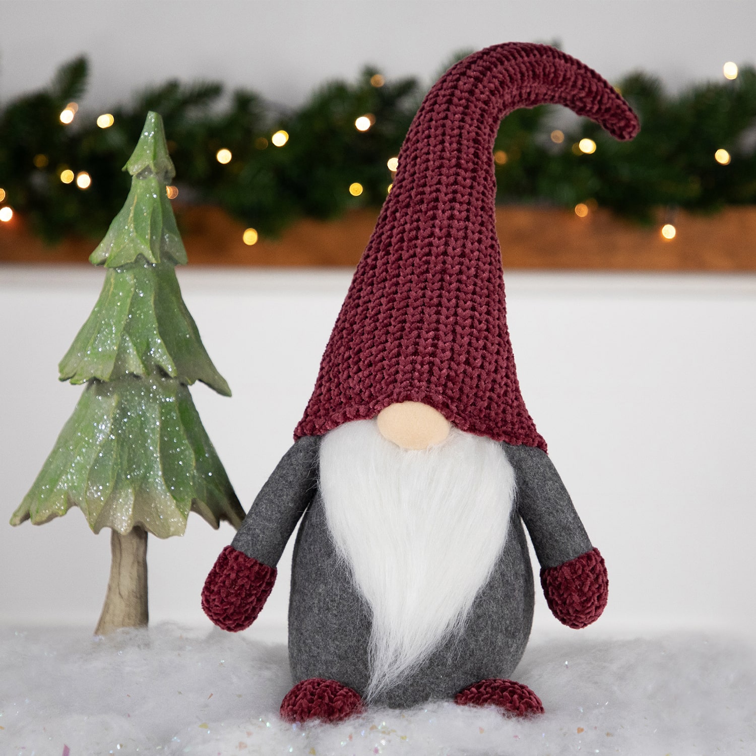 Northlight 18in Pink And Gray Standing  Christmas Decoration Christmas Gnome