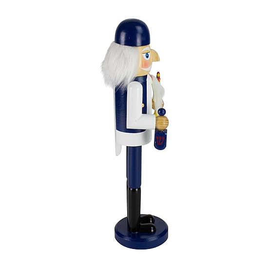 Northlight 14in Blue And White Wooden Hanukkah  With Menorah And Dreidel Christmas Nutcracker