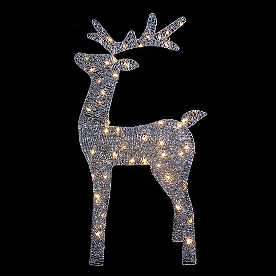 Northlight 39.5in Led Lighted Silver Glitter Reindeer Christmas Yard Art
