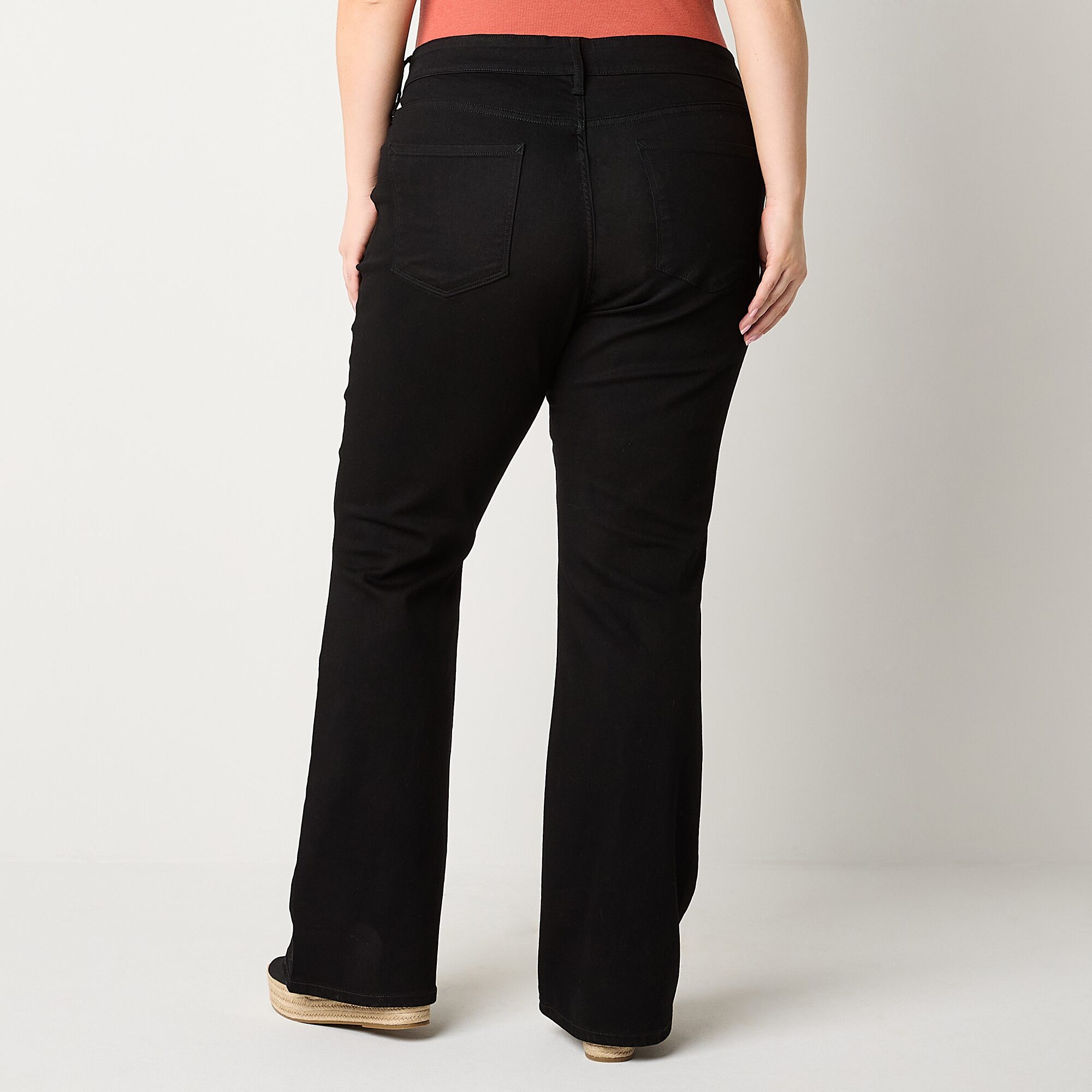a.n.a Womens Plus High Rise Flare Leg Jean