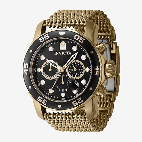 Invicta Mens Gold Tone Stainless Steel Bracelet Watch 47238