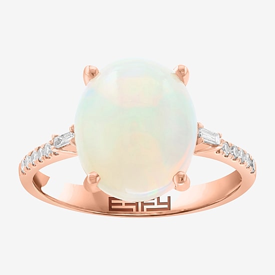 Effy Final Call Limited Quantities! Womens 1/7 CT. T.W. Genuine White Opal 14K Rose Gold Cocktail Ring