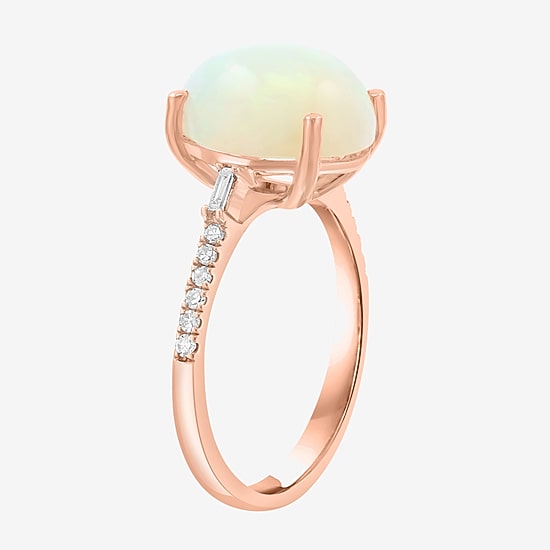 Effy Final Call Limited Quantities! Womens 1/7 CT. T.W. Genuine White Opal 14K Rose Gold Cocktail Ring