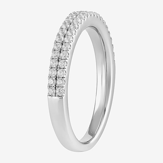 (G / I1) Womens 3/8 CT. T.W. Lab Grown White Diamond 10K Gold Anniversary Wedding Band