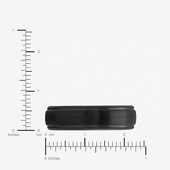  Men's 6mm Black Tungsten Carbide Ring