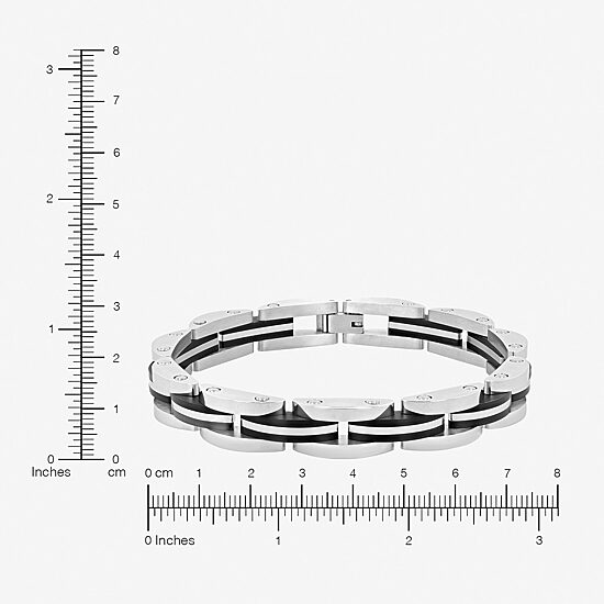 Mens Stainless Steel Solid 8 1/2 Inch Link Bracelet