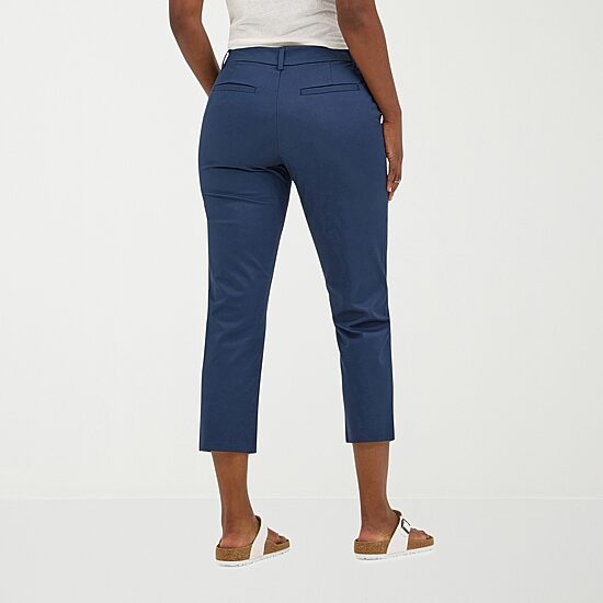 Lee Wrinkle Free Womens Stretch Fabric Straight Mid Rise Capri Pant