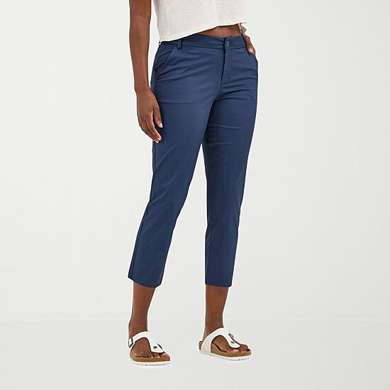 Lee Wrinkle Free Womens Stretch Fabric Straight Mid Rise Capri Pant