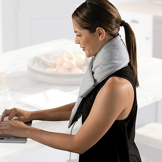 Sharper Image Calming Heat Copper + Charcoal Massaging Neck Compression Wrap