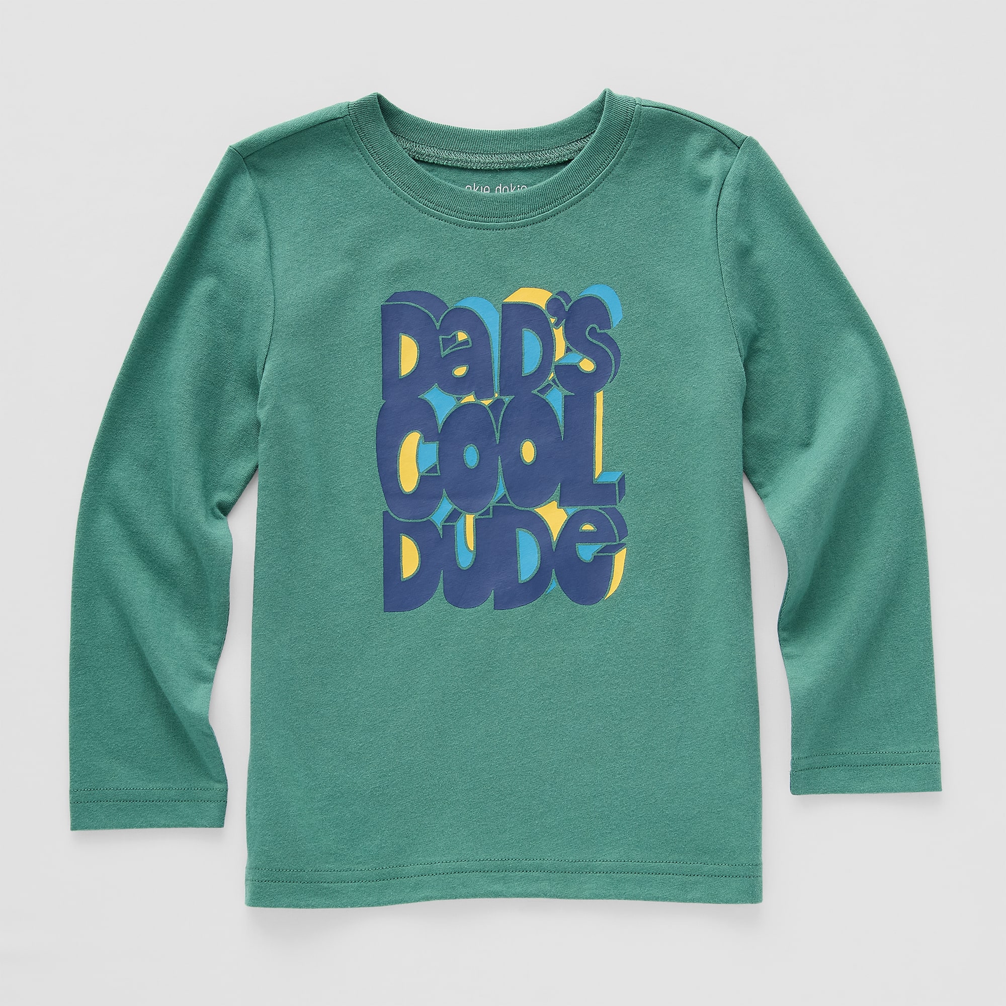 Okie Dokie Toddler & Little Boys Crew Neck Long Sleeve Regular Fit Graphic T-Shirt