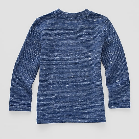 Okie Dokie Textured Knit Toddler & Little Boys Crew Neck Long Sleeve T-Shirt